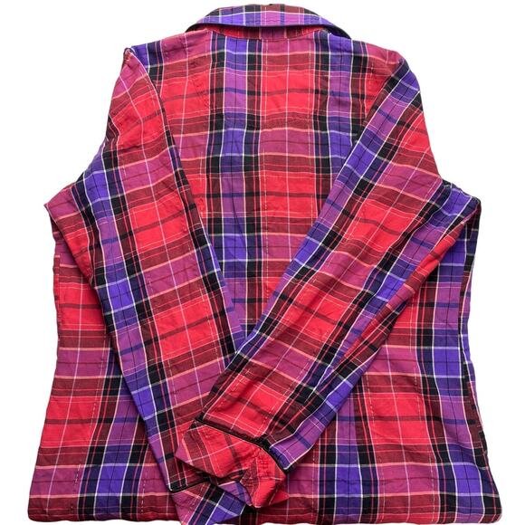 VICTORIA'S SECRET Boyfriend Plaid Sleepshirt Sz Small Metallic Detail - Picture 8 of 8
